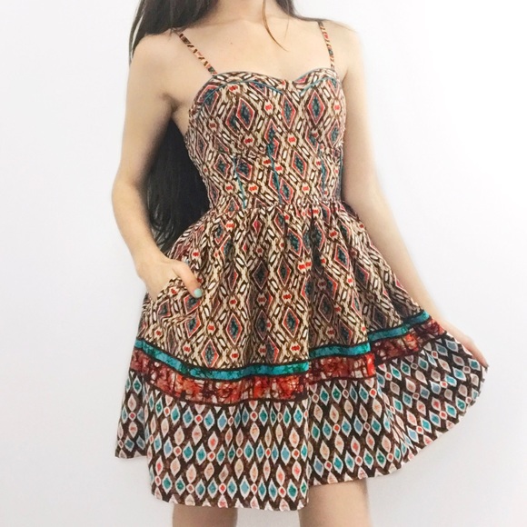 American Rag Dresses & Skirts - American Rag Corset Style Aztec Print Sun Dress